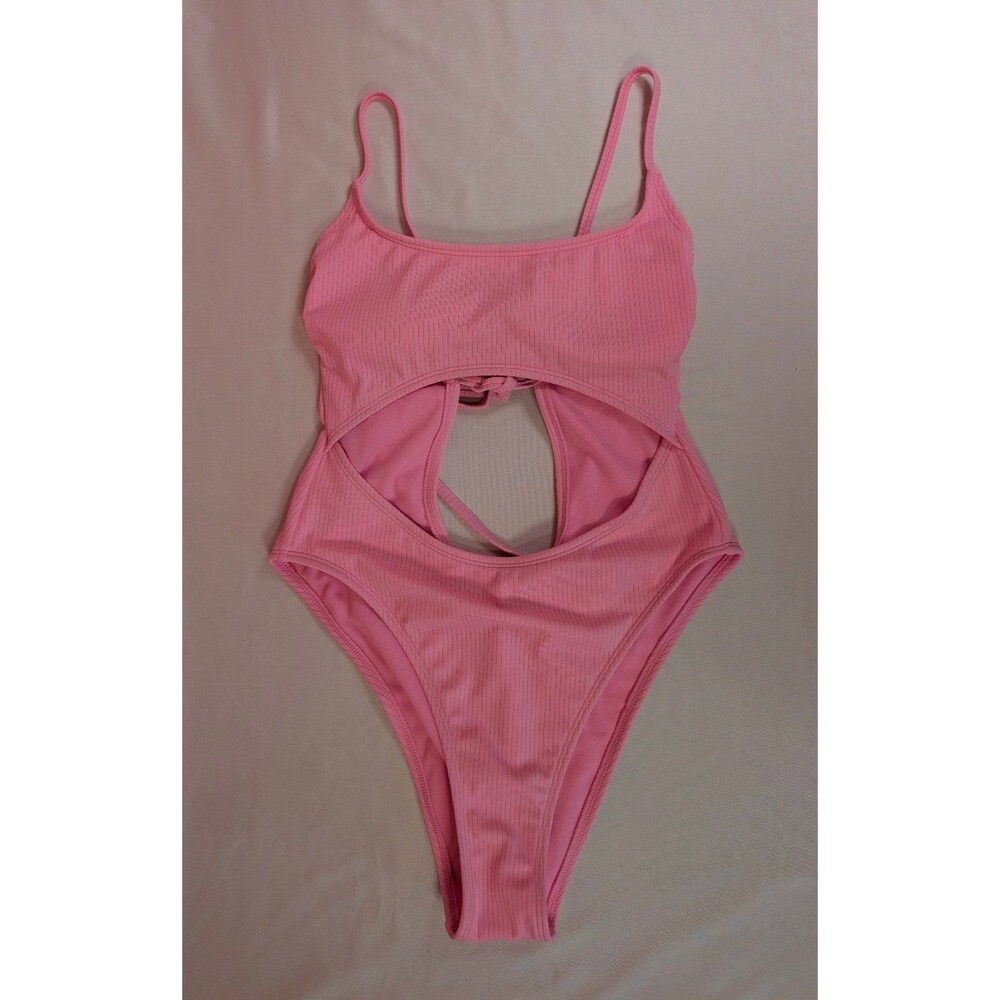 Women's Wild Fable Cutout Strappy One Piece Swimsuit Pink Small
